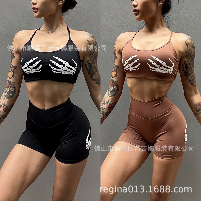 European and American Cross-border Sports Fitness suit Women's Bra Beautiful Back Underwear High Waist Tight Hip Yoga Shorts Sexy European and American Cross-border Sports Fitness suit Women's Bra Beautiful Back Underwear High Waist Tight Hip Yoga Shorts Sexy