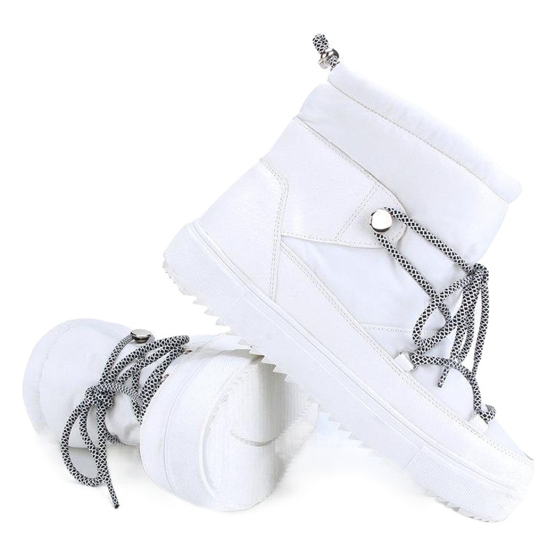 Botas de nieve personalizadas con diseño de copo de nieve de nueve colores, zapatos de algodón blancos puros para mujer, planos, impermeables, cálidos y versátiles para el invierno