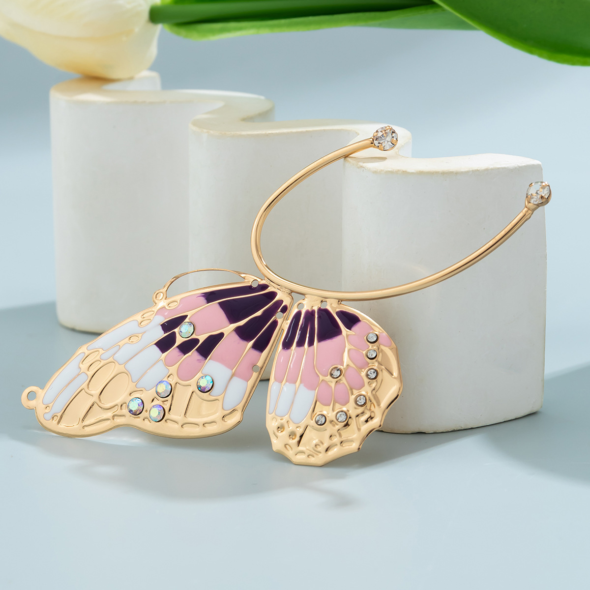 1 Piece Elegant Sweet Butterfly Plating Iron Rhinestones Ear Cuffs display picture 35