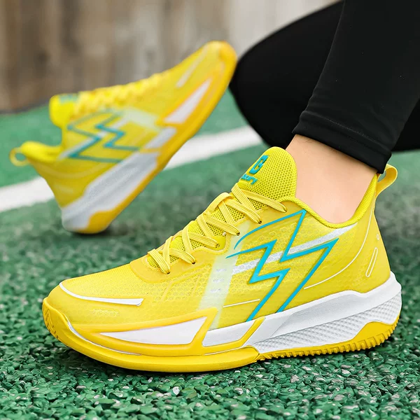 Practical low-top basketball shoes for men and women, mesh breathable training shoes, shock-absorbing, non-slip sports shoes, fashionable luminous trendy shoes