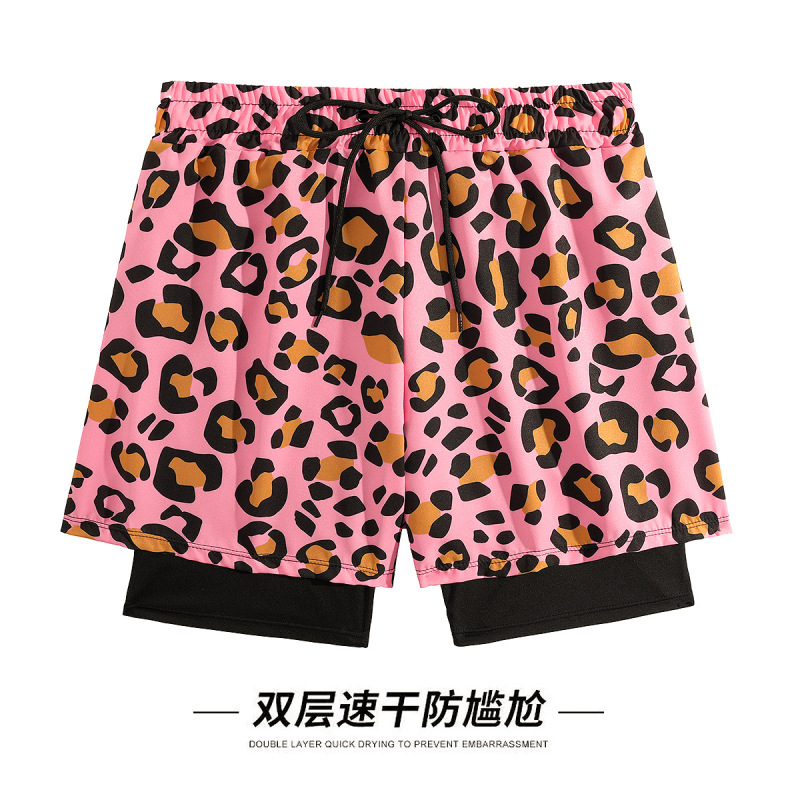 Leopard Print Swimming Trunks for Men 2025 New Style Professional Double-Layer Quick-Dry Anti-Embarrassment Swimwear Beach Shorts Swimming Leopard Print Swimming Trunks for Men 2025 New Style Professional Double-Layer Quick-Dry Anti-Embarrassment Swimwear Beach Shorts Swimming