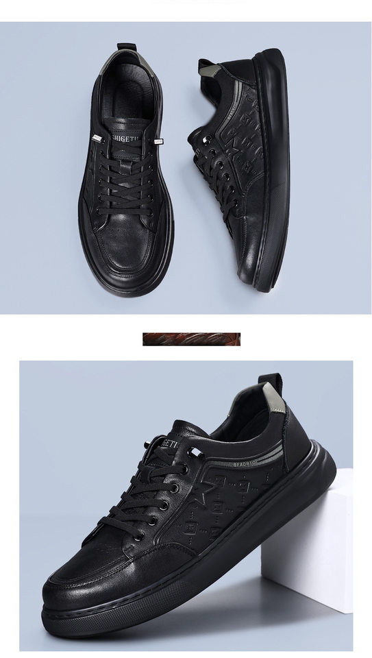 Giày lười nam da bò lớp đầu, sneaker casual da thật dễ phối đồ, gót thấp 1–3 cm — Màu trắng, màu đen chi tiết 21