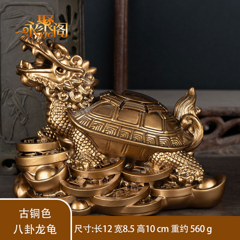 Figura decorativa dragón-tortuga feng shui