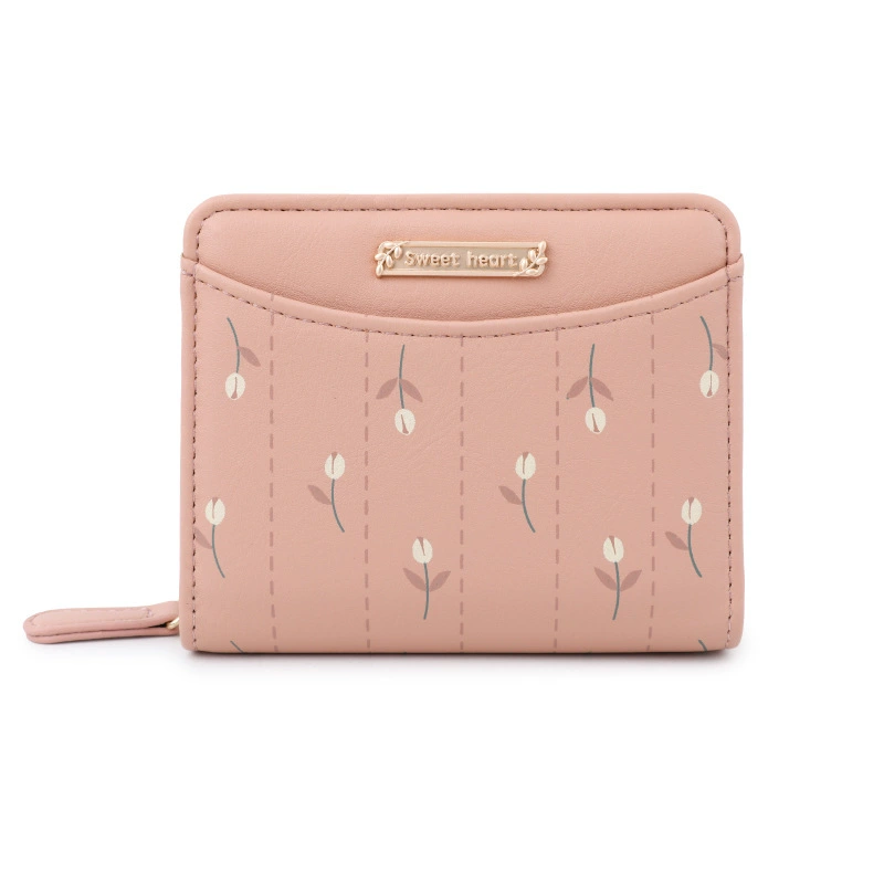 Card Holder Small Wallet Organizer Bag, Floral Pattern, Compact 11×3×9 cm