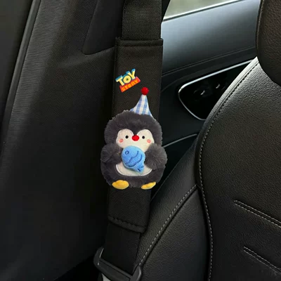 seasons cute creative accessory — Sürətlər qutusu və əl tormozu başlıqları - tq-penguin-holding-a-fish-black-shoulder-pad