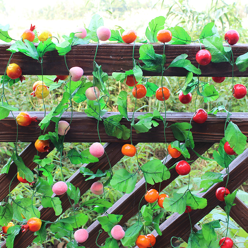 仿真假水果藤条清明节花上坟扫墓拉花墓碑花串祭祀花链冬至祭祖花