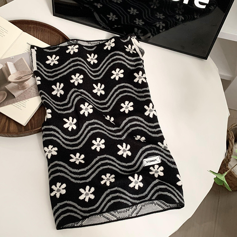 Máscara de ciclismo nuevo estilo a prueba de viento frío retro dulce cool bufandas leopardo textura cálida temperamento elegante pequeño babillo