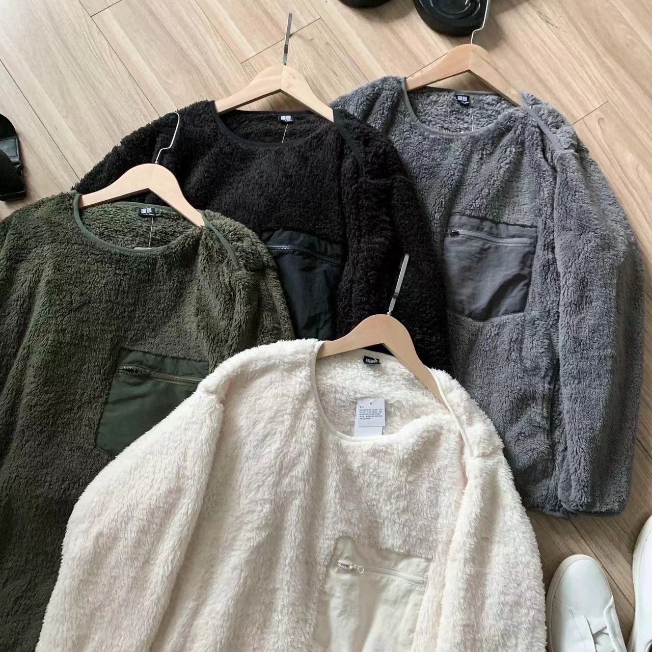 Men's Clothing Fitting room! Super soft! Designer cooperation men's style polar fleece pullover casual sweater jacket_voghion.com