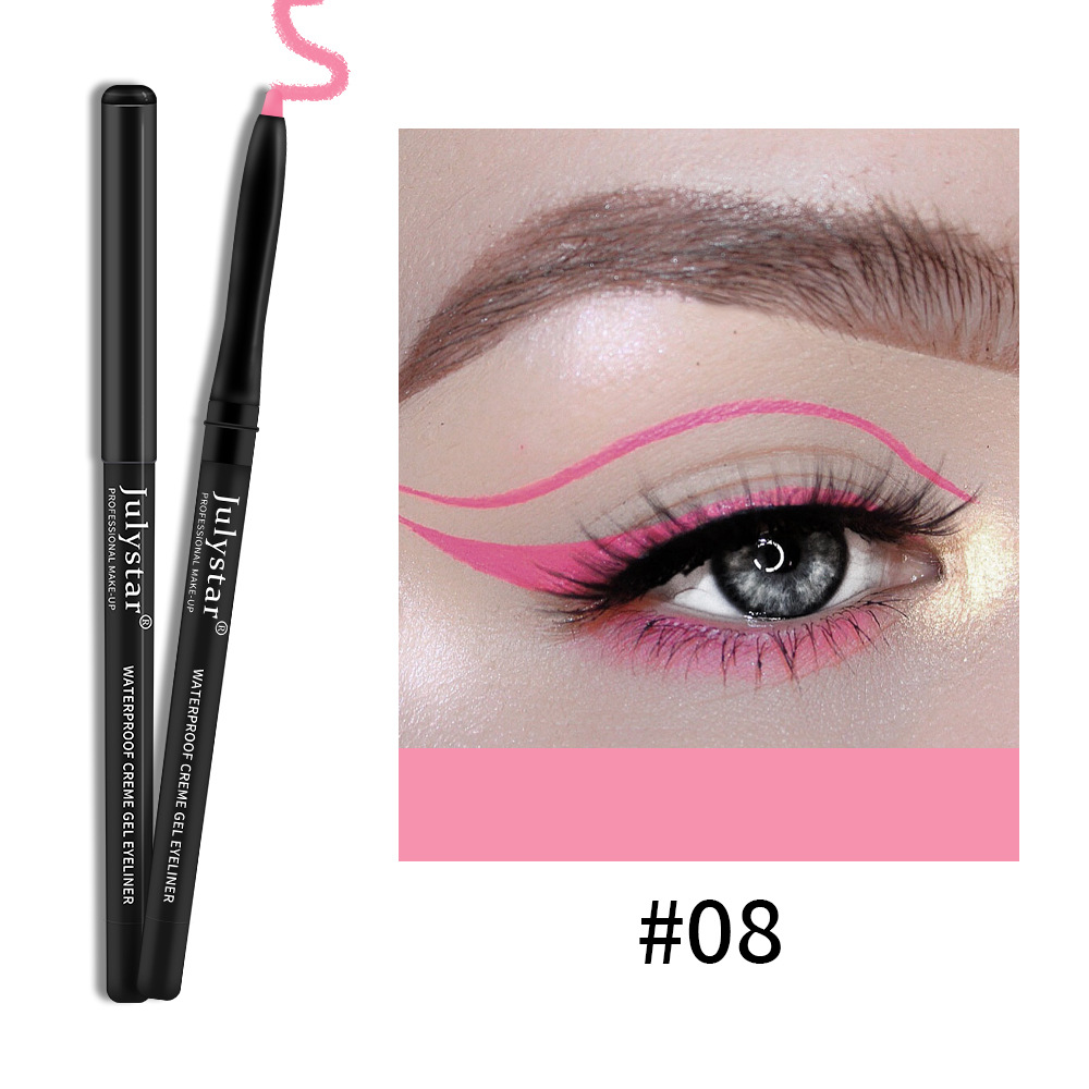 Julystar durable color gel waterproof and not easy to smudge white eyeliner pen_voghion.com