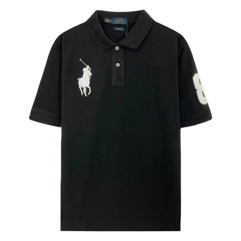 Verano 2023 nueva solapa americana de dos piezas de manga corta Camiseta polo camisa bordada casual de negocios camiseta superior