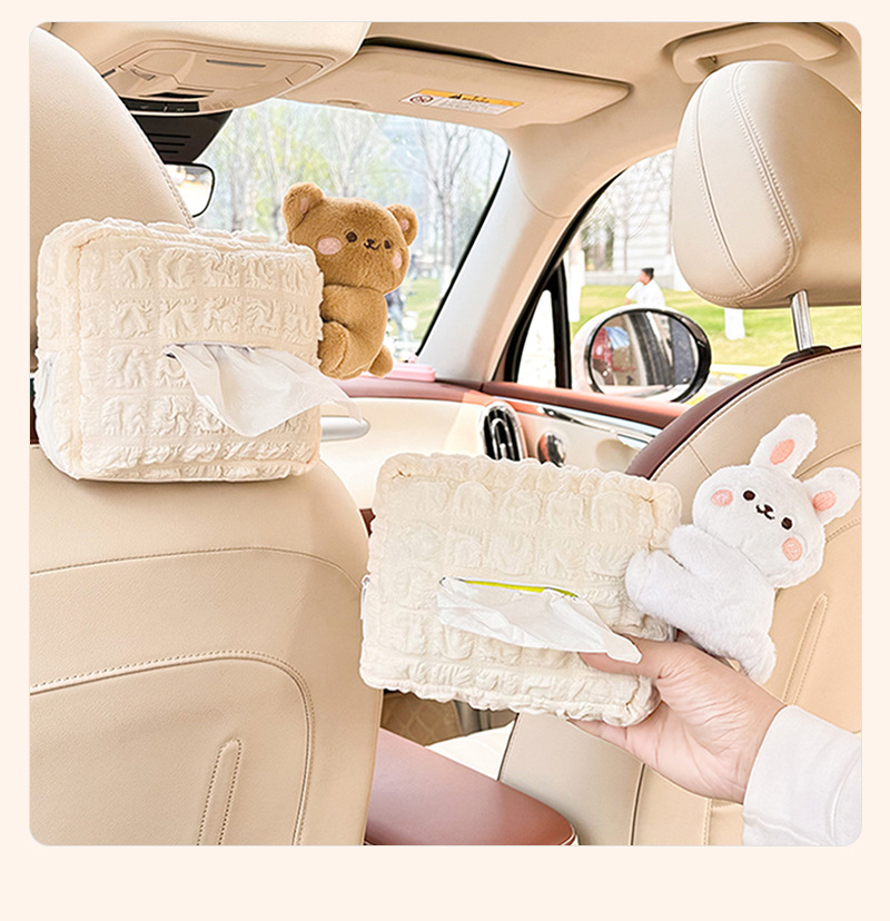 Car Tissue Box Creative Doll Doll Car Multi-function Hanging Tissue Cute Cartoon Car Tissue Box