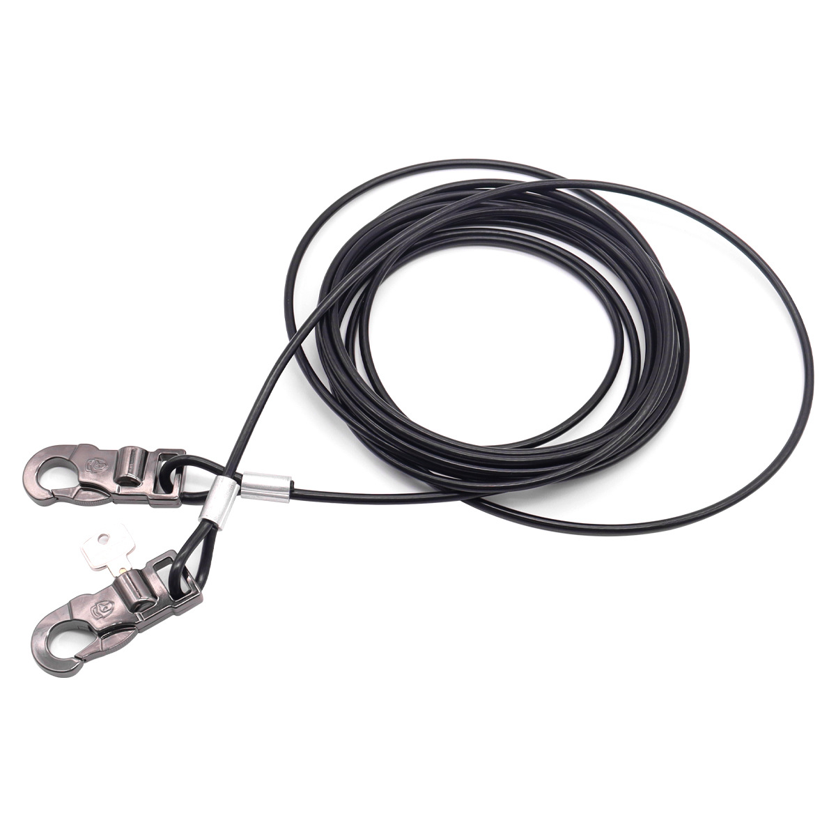 cuerda de tracción para perros, cuerda de alambre anti-mortez, cadena para perros, perros de perros, perros de doble gancho, cuerda de fijación para perros a pie, cuerda de fijación