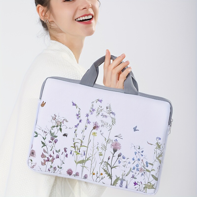 Cross-border new small fresh flower computer bag soft notebook fabric cover for 15 inch laptop