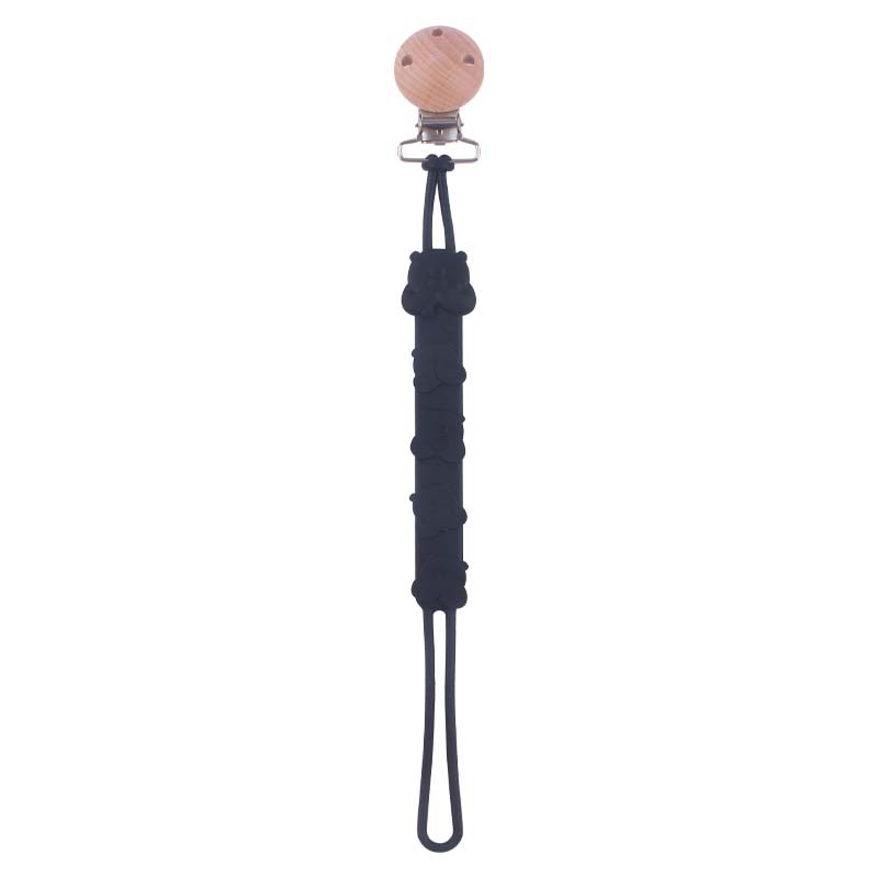 Nuevos suministros para bebés Beech clip de chupete de boca ancha calmante oso bebé Cadena de chupete de silicona suave cadena anti-caída
