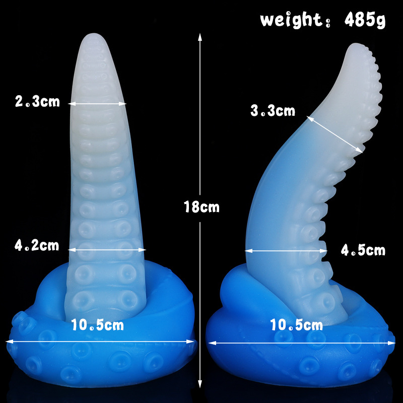 Pulpo luminoso tentáculo pene suave al tacto pene auto-mantenimiento palo especial en forma de pene anal plug anal expansor