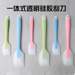 Factory wholesale silicone large spatula translucent one high temperature butter cake cream knife baking utensils