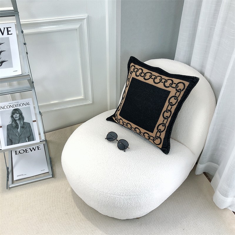 Amazon H 枕北欧モデルルーム昼休みソファクッション車の腰サポート背もたれクッションニット枕カバー