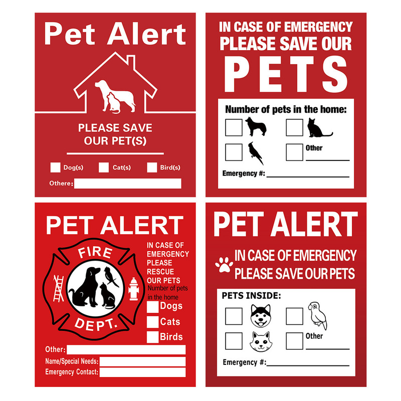 Cross-Border Pet Alert Stickers, Waterproof Creative Stickers for Emergency Reminders about Pets at Home, Decorative Stickers for Journals and Luggage