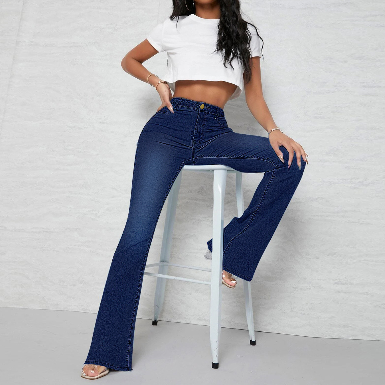 Women's Street Streetwear Solid Color Full Length Zipper Jeans display picture 4