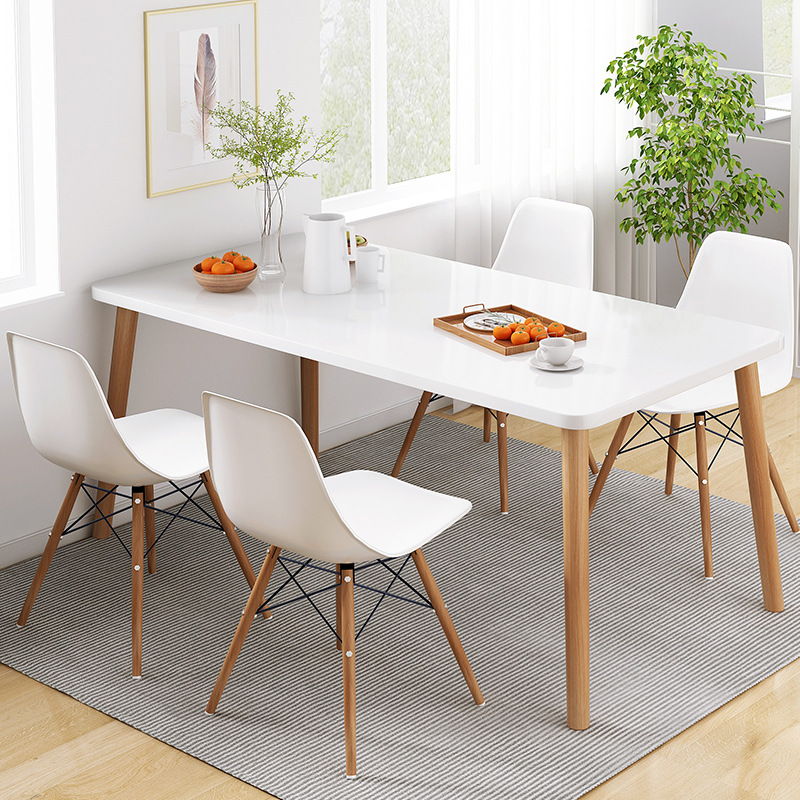 Dining Table Household Small Apartment Nordic Simple Rectangular Table Dining Dining Table and Chair Combination Rental Room Living Room Dining Table