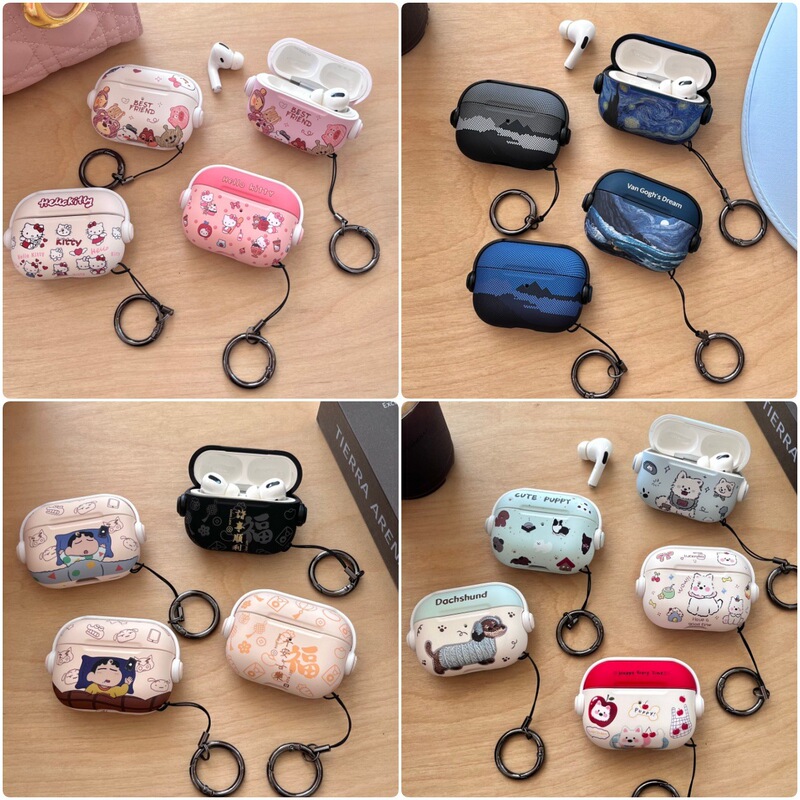 Suitable for Apple AirPods Pro3/2 Bluetooth Earphone Protective Cover 4Th Generation Cartoon Soft Shell Stand Cute and Creative Suitable for Apple AirPods Pro3/2 Bluetooth Earphone Protective Cover 4Th Generation Cartoon Soft Shell Stand Cute and Creative