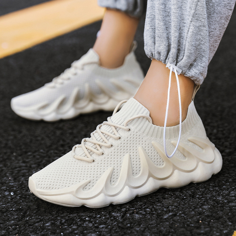 Cross-Border 2024 Autum Fly Woven Coconut Shoes Sports Mesh Shoes Men's Trendy Sports Shoes Shoes Dropshipping