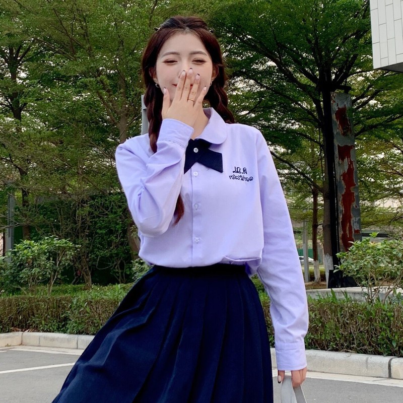 タイの学校制服 JK パフォーマンス服カレッジスタイル中学生と高校生半袖シャツ夏の卒業式制服スーツ|undefined