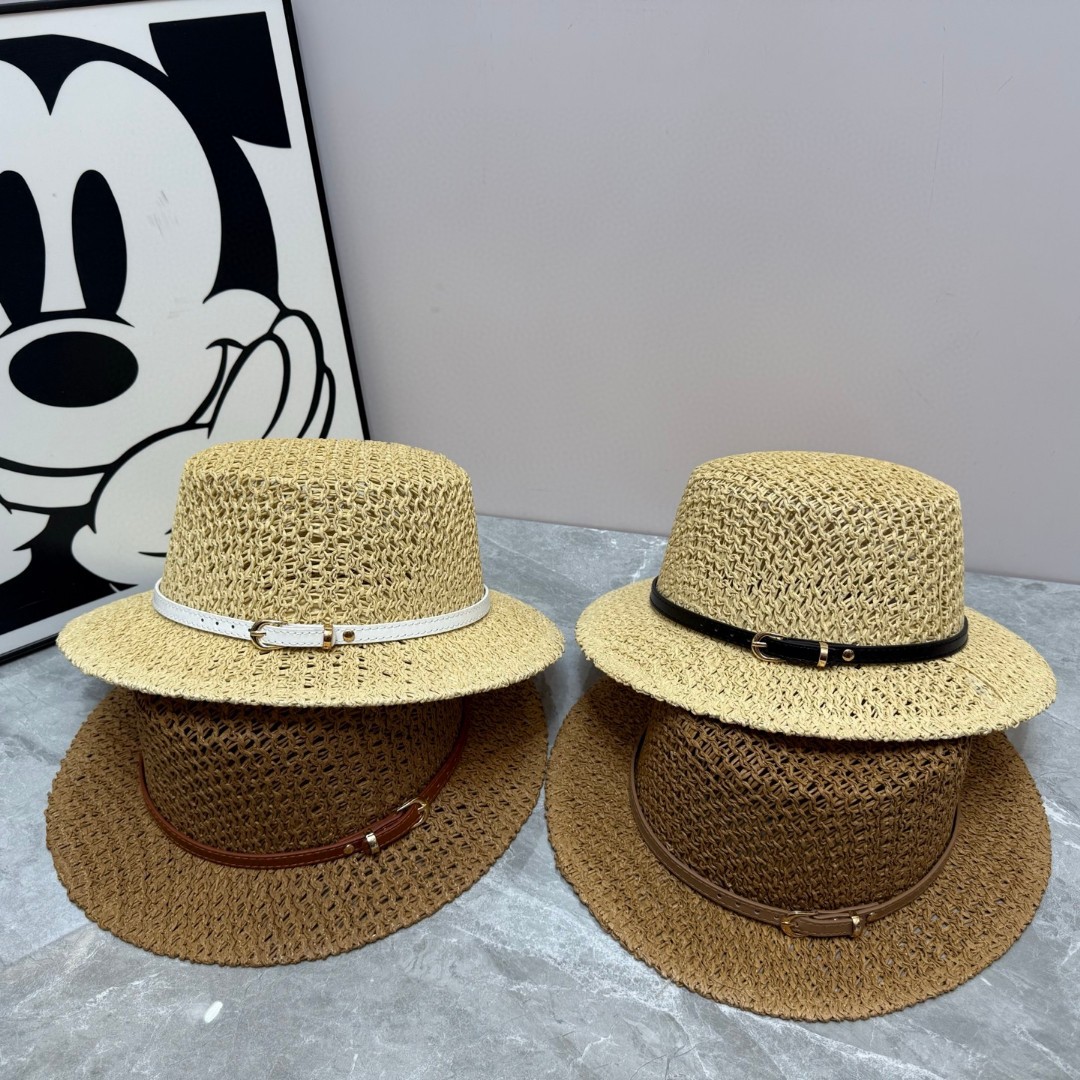 Retro woven summer breathable beach brand sun hat