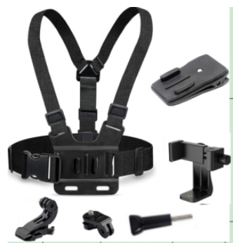 Accesorios para cámaras de deportes extremos al aire libre, correa para el pecho para montar, correa fija para teléfono móvil, correa para el hombro para un solo pecho, soporte de disparo para teléfono móvil