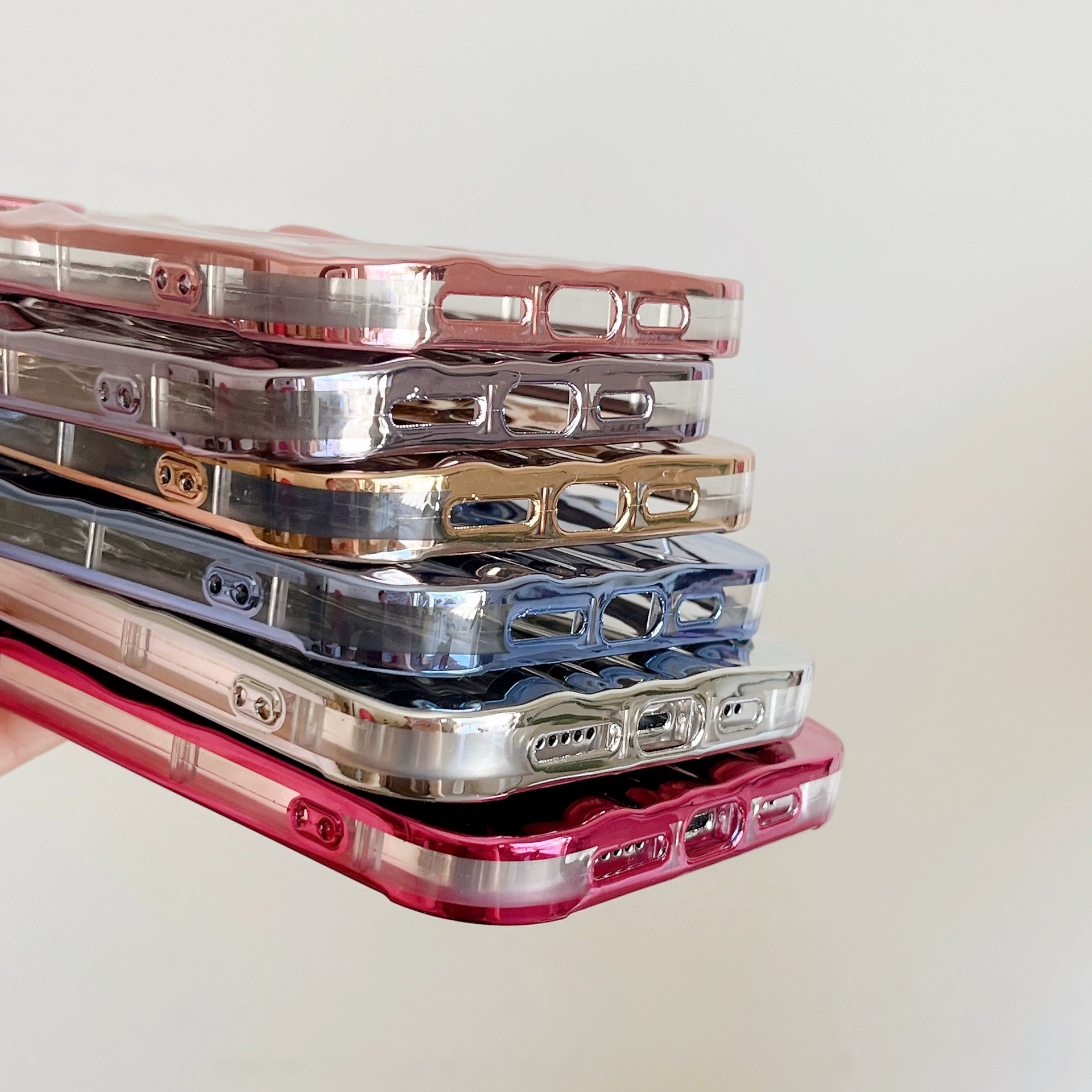 Чехол для телефона Apple совместим с iPhone 11–16/Pro/Pro Max, складчатое электроосаждение LJ, металлик