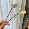 Chinese hairpin with tassels from pearl, Hanfu, hair accessory, 2022 collection, "fish tail" cut