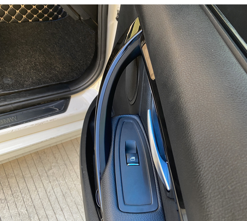 Suitable for Bmw 3 Series 4 Series Carbon Fiber Pattern Door Handle 320Ligt Interior Armrest F30 F35 Interior Door Handle