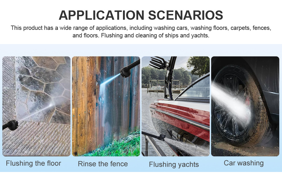 High-Pressure Water Gun Car Wash Cordless Pressure Washer Six-In-One Nozzle Handheld Portable Car Wash Gun Watering Flowers and Spraying