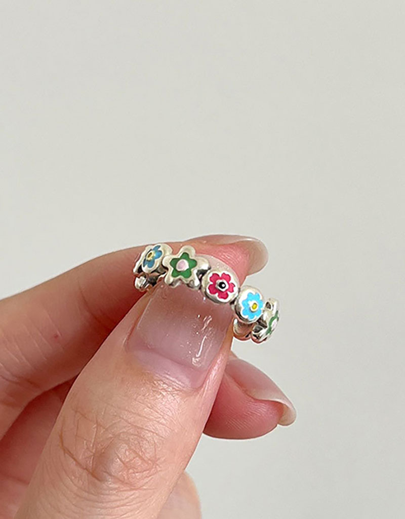 Sunburst Colourful Glazed Flower Bracelet Adjustable Jewellery_voghion.com