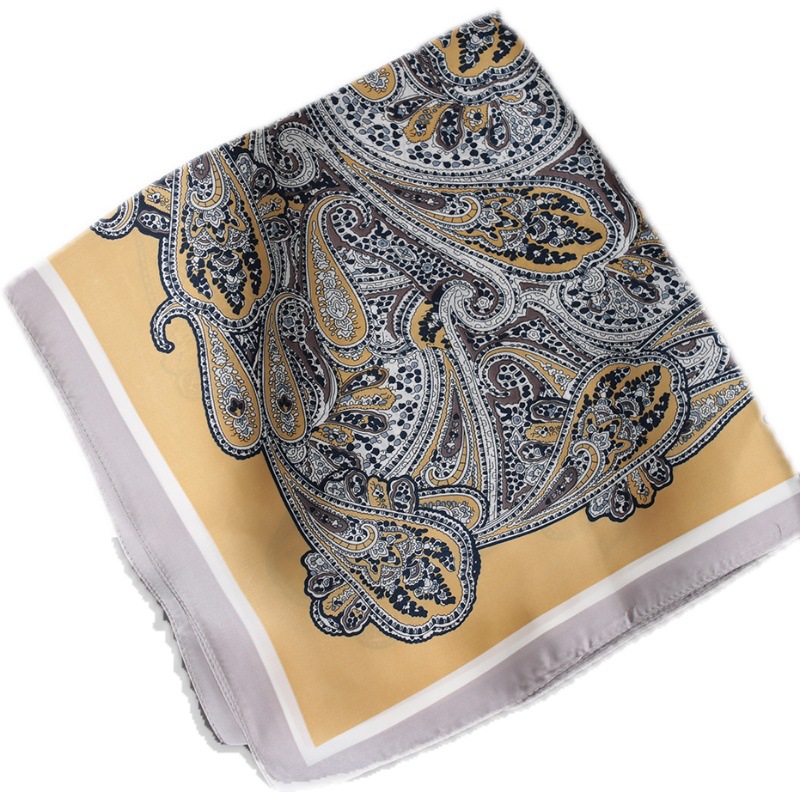 Naikan Classic~Fiore di anacardo quadrato piccolo in seta da donna, protezione per il collo primaverile e autunnale con camicia, abito, sottile_voghion.com