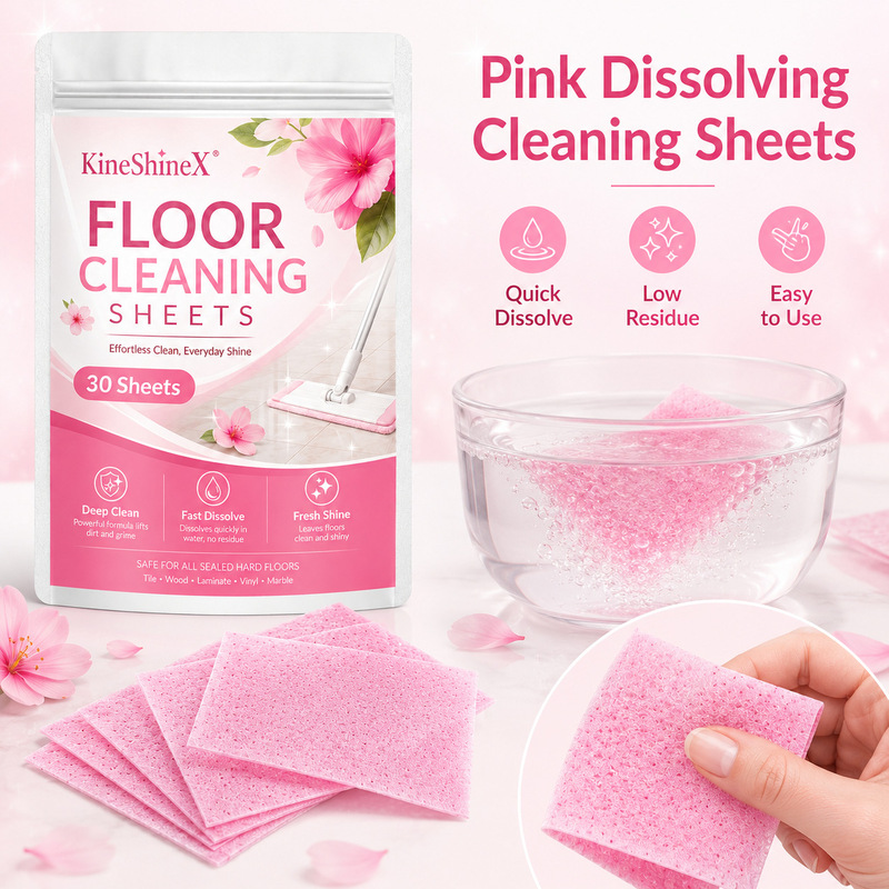 KineShineX Floor Cleaning Tablets, Cherry Blossom Scent, Universal for Wood Floors and Tiles, Stain Removal and Brightening Mopping Cleaning Tablets KineShineX Floor Cleaning Tablets, Cherry Blossom Scent, Universal for Wood Floors and Tiles, Stain Removal and Brightening Mopping Cleaning Tablets