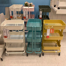 现货小推车置物架厨房落地多层可移动水杯架子婴儿用品零食收纳储