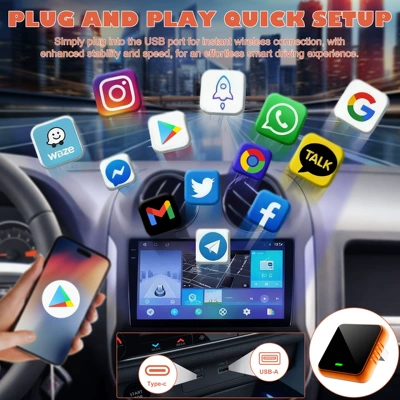 Apple Color Car Box, Simsiz CarPlay və Android Auto