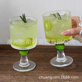 高颜值高脚香槟杯玻璃水杯艺术感中古果汁气泡杯萄葡红酒杯水杯
