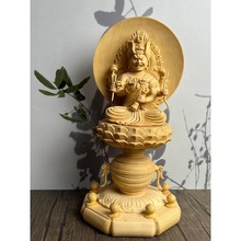 桧木木雕爱染明王神像摆件唐密真言宗东密如法金刚客厅工艺品装饰