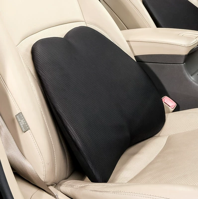and Skin-Friendly Car Pillow, Neck: Headrest - p156-black-lumbar-support