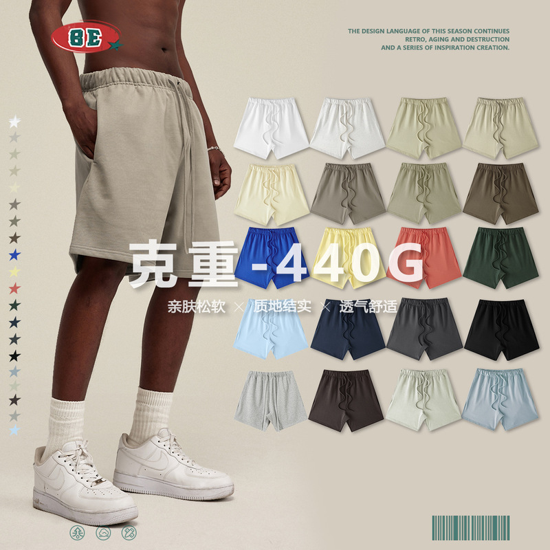 BEメンズ2025重ポンドFOG青少年ファッションブランド男性ゆるい五分ズボン男性スポーツ風カジュアルパンツ夏|undefined