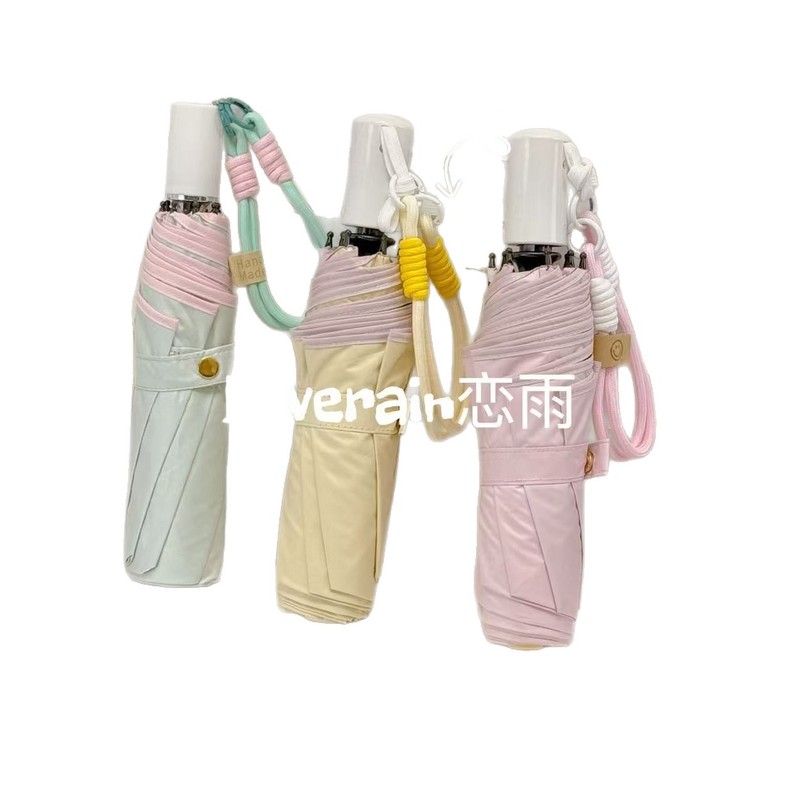 圆角晴雨伞女两用折叠儿童黑胶太阳伞紫外线遮阳耐用防戳雨伞防水|undefined