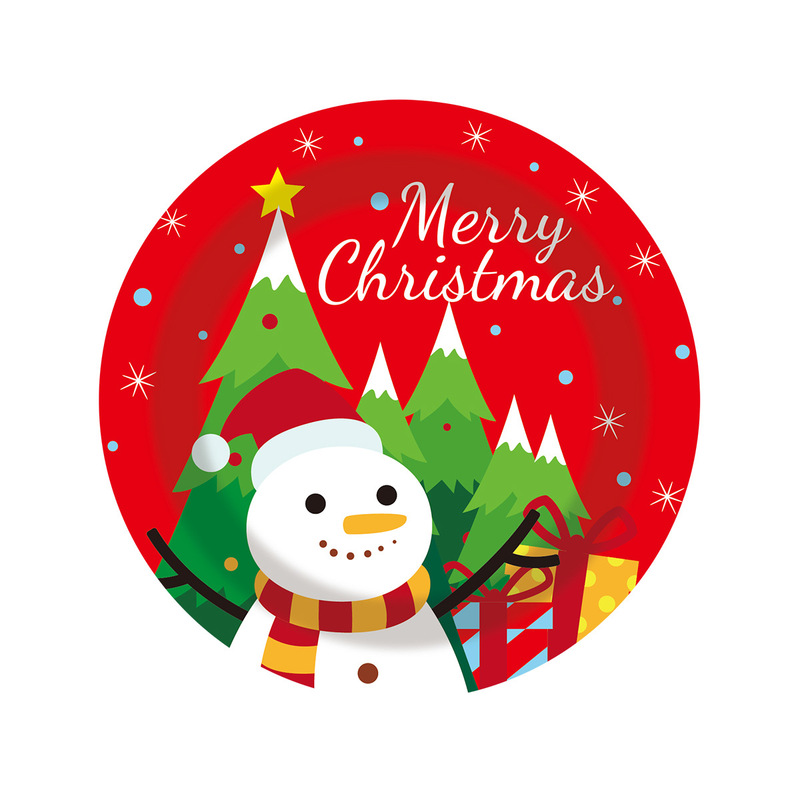 クロスボーダークリスマスパーティー食器クリスマス雪だるまテーマ祭りアレンジ装飾使い捨て紙コップ紙皿セット|undefined