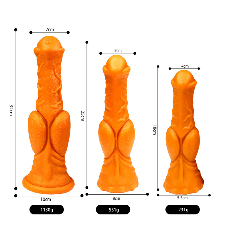 Jiuai Soft Silicone Dildo, Gold Flesh-Tone Adult Toy for Women — detail image 1