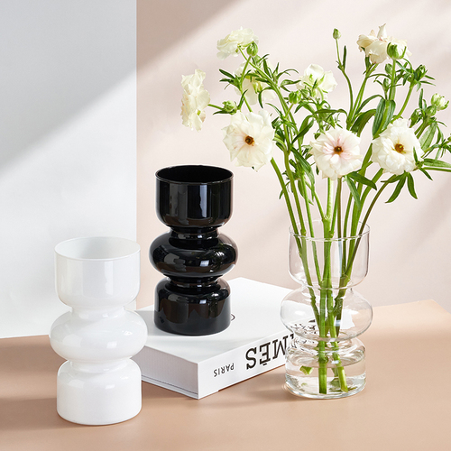 European retro glass vases wholesale living room office small vases flower vases high-end decorative crafts ornaments