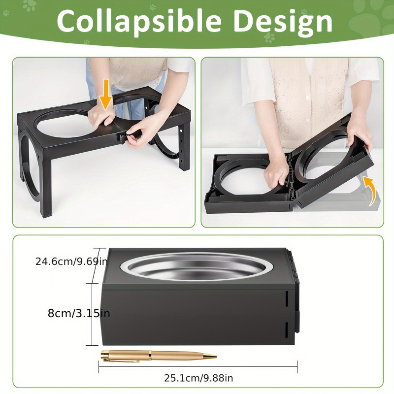 Cuencos de acero inoxidable 2 cuencos de acero inoxidable elevados perro