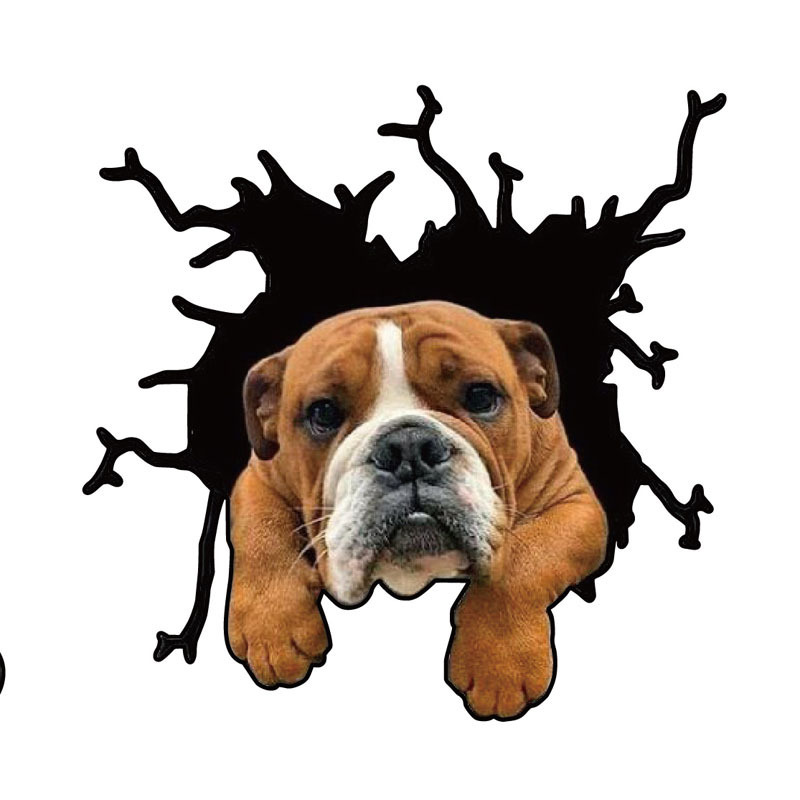 Cachorro animal 3D coche crack calcomanía coche puerta ventana mascota pegatina reflectante Cruz espejo Comercio electrónico Venta caliente