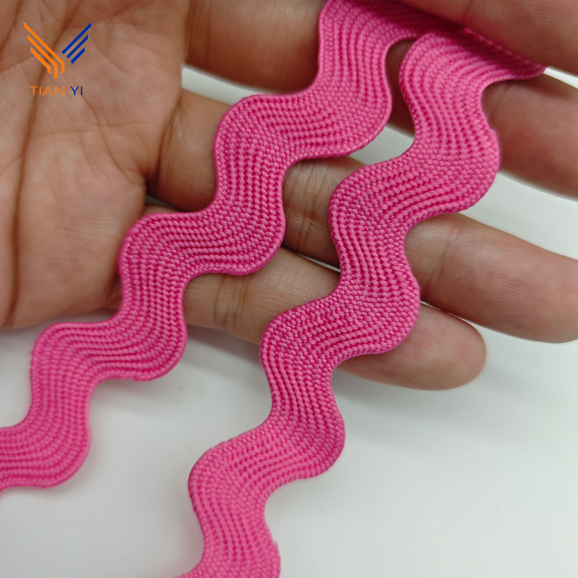 Cinturón de borde curvo de color de 1,3 cm, tejido ondulado, almohada, decoración de mochila, Lolita Hanfu, encaje, accesorios en forma de S