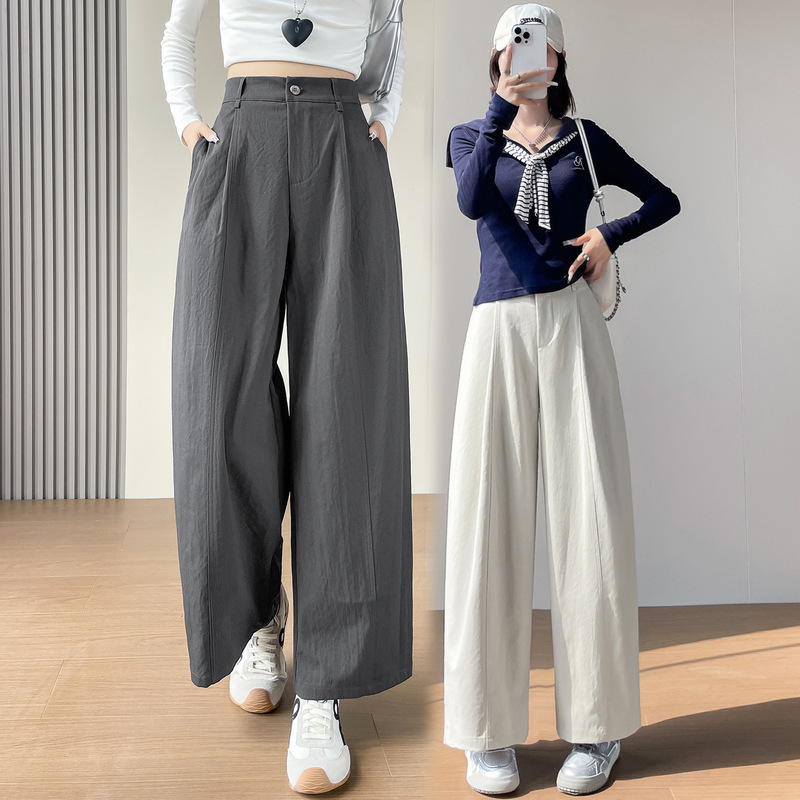 实拍秋季新款哪吒裤女九分休闲裤裤腿裤宽松气球裤弯刀山本裤女|undefined